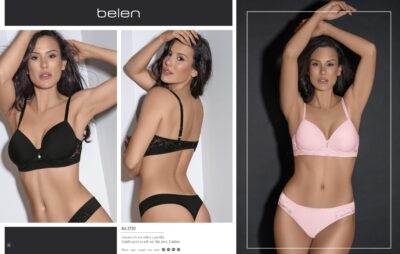 CONJ. MICROFIBRA Y PUNTILLA. CORPIÑO PUSH UP SOFT. COLALESS BELEN