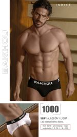 SLIP ALGODÓN Y LYCRA. LISO CON COLLARETA. ELÁSTICO BAKHOU BÁSICO. BAKHOU - Cod 1000