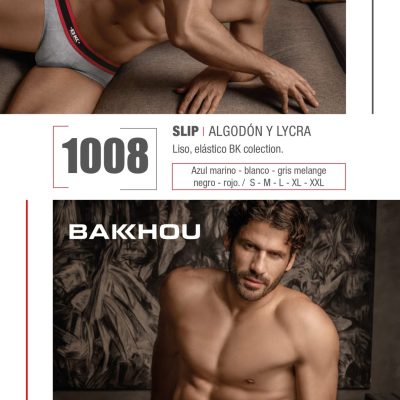 SLIP ALGODÓN Y LYCRA LISO. ELÁSTICO BK COLECTION. BAKHOU - Cod 1008