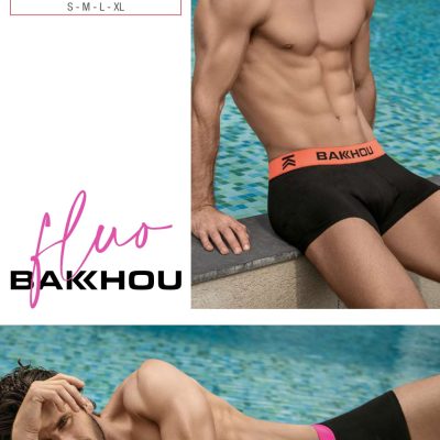 BÓXER ALGODÓN Y LYCRA LISO. ELÁSTICO BAKHOU BÁSICO EN TONOS FLUO BAKHOU - Cod 1901