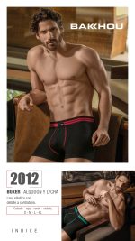 BÓXER ALGODÓN Y LYCRA. LISO. ELÁSTICO CON DETALLES A CONTRATONO. BAKHOU - Cod 2012