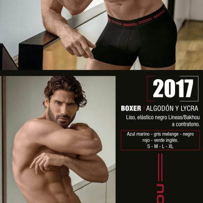 BÓXER ALGODÓN Y LYCRA. LISO. ELÁSTICO NEGRO LINEAS/BAKHOU A CONTRATONO BAKHOU - Cod 2017