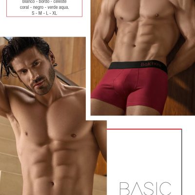 BÓXER ALGODÓN Y LYCRA. LISO. ELÁSTICO BAKHOU LATERAL. BAKHOU - Cod 2018