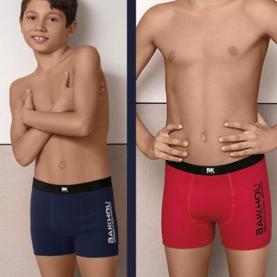 BÓXER DE NIÑO ALGODÓN Y LYCRA. LISO CON ESTAMPA LOCALIZADA BAKHOU KIDS. ELÁSTICO LISO NEGRO. BAKHOU - Cod 4022