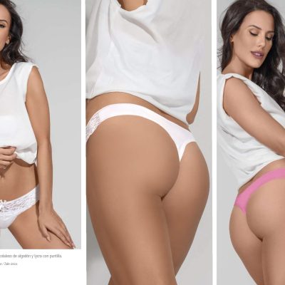 PACK X 3 COLA LESS DE ALGODÓN Y LYCRA CON PUNTILLA. BELEN - Cod 1610