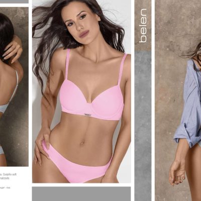 CONJUNTO DE ALGODÓN Y LYCRA. CORPIÑO SOFT SIN PUSH UP CON DIJE PERSONALIZADO. COLALESS BELEN - Cod 9210