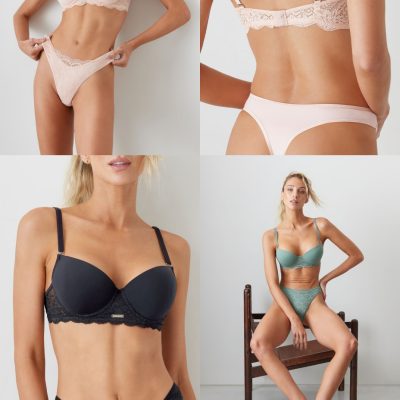 CONJUNTO CON TAZA SOFT DE MICROFIBRA Y PUNTILLA CON LESS BRIGITTE - Cod 1000