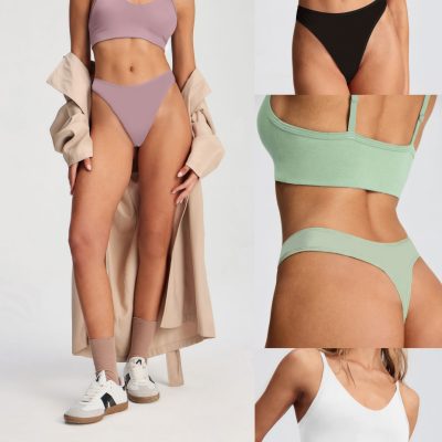 CONJUNTO CON TAZA REMOVIBLE DE ALGODÓN Y LYCRA DOBLE Y LESS BRIGITTE - Cod 2418