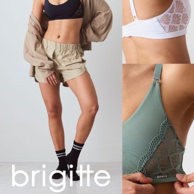 CORPIÑO DE MICROFIBRA DOBLE CON PUNTILLA BRIGITTE - Cod 2444