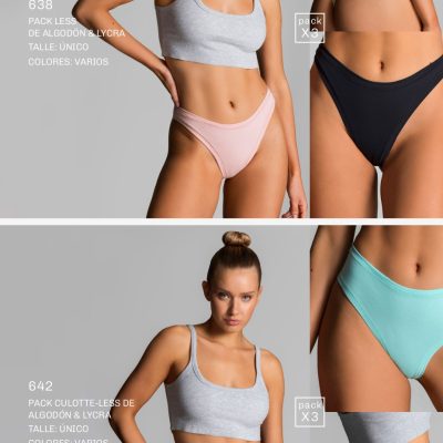 PACK X 3 LESS DE ALGODÓN Y LYCRA  BRIGITTE - Cod 638