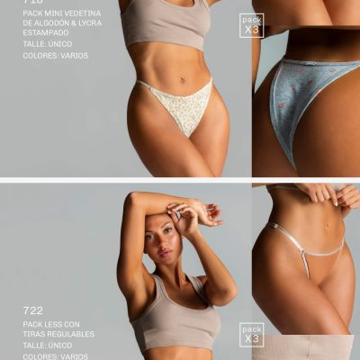 PACK X 3 LESS CON TIRAS REGULABLES BRIGITTE - Cod 722