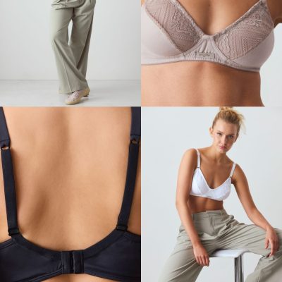 CORPIÑO DE ALGODÓN Y LYCRA DOBLE CON PUNTILLA BRIGITTE - Cod 763