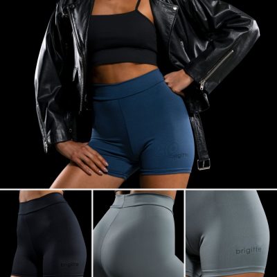 CALZA CORTA DE MICROFIBRA CON DOBLE CINTURA BRIGITTE - Cod G58