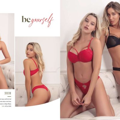 CONJUNTO TASA SOFT DE TUL CON PUNTILLA CON TIRAS CON LESS  FAIRUZ - Cod 3131