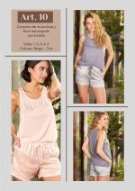 CONJUNTO DE MUSCULOSA Y SHORT ESTAMPADO CON BOLSILLO FRASHE DREAMS - Cod 10