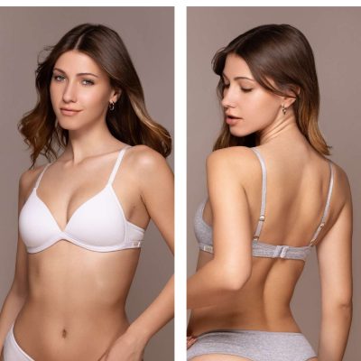 CONJUNTO TRIÁNGULO TAZA SOFT CON CULOTELESS DE ALGODÓN Y LYCRA FRASHE - Cod 505