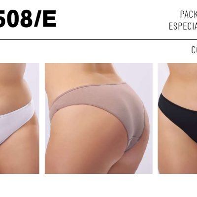 PACK X 3 DE VEDETINAS. TALLE ESPECIAL DE ALGODÓN Y LYCRA  FRASHE - Cod 508e