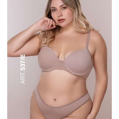 CONJUNTO TAZA SOFT CON BASE CON VEDETINA DE ALGODÓN Y LYCRA FRASHE - Cod 537