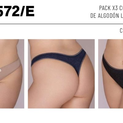 PACK X 3 DE COLALESS DE ALGODÓN Y LYCRA. LINEA DENIM FRASHE - Cod 572