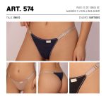 PACK X 3 DE TANGA DE ALGODÓN Y LYCRA. LINEA DENIM FRASHE - Cod 574