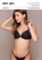 CONJUNTO TAZA TRIÁNGULO DE MICROFIBRA CON RELIEVE PRINT Y TANGA REGULABLE  FRASHE - Cod 603