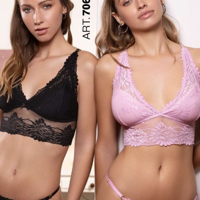 CONJUNTO BRALETTE CINTURA ANCHA CON TANGA DE PUNTILLA FRASHE - Cod 706