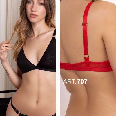 CONJUNTO BRALETTE DE MICROTUL CON TANGA FRASHE - Cod 707