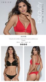 CONJUNTO DE MICROFIBRA. CORPIÑO SOFT SIN PUSH UP DISEÑO CRUCE. COLALESS. LARA - Cod 4193