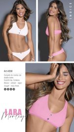 CONJUNTO DE MORLEY CON DETALLE BOTÓN. CORPIÑO TOP. COLALESS LARA - Cod 4280
