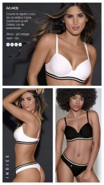 CONJUNTO ALGODÓN Y LYCRA ELÁSTICO 2 TONOS. CORPIÑO PUSH UP SOFT. COLALESS. LARA - Cod 4435