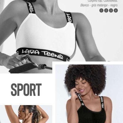 CONJUNTO DEPORTIVO CON ELÁSTICO PERSONALIZADO Y CULOTELESS LARA - Cod 5750