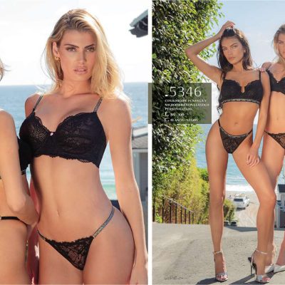 CONJUNTO DE PUNTILLA Y MICROFIBRA SIN TAZA. CON LESS REGULABLE DE ELÁSTICO ANCHO LODY - Cod 5341