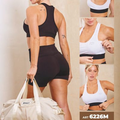 TOP DEPORTIVO CON TAZA DESMONTABLE Y ELÁSTICO POLISAP MOZIONE - Cod 6226