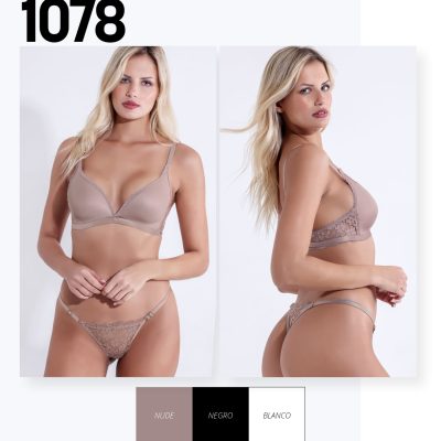 CONJUNTO TRIÁNGULO SEGUNDA PIEL DE PUNTILLA Y LESS SEXY LALI - Cod 1078