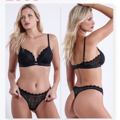 CONJUNTO TRIÁNGULO SOFT DE PUNTILLA CON COLALESS SEXY LALI - Cod 2005