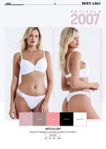 CONJUNTO TRIÁNGULO CON BASE PUNTILLA Y MICROFIBRA SEXY LALI - Cod 2007