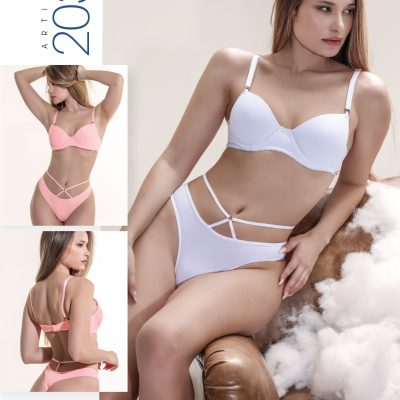 CONJUNTO TRIÁNGULO SOFT MICROFIBRA LISO COLALESS DOBLE CINTURA SEXY LALI - Cod 2037