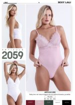 BODY LESS CON TAZA TRIÁNGULO DE MICROFIBRA FANTASIA Y PUNTILLA SEXY LALI - Cod 2059