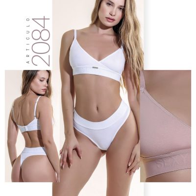 CONJUNTO CRUZADO SIN TAZA DE ALGODÓN Y LYCRA CON COLALESS SEXY LALI - Cod 2084