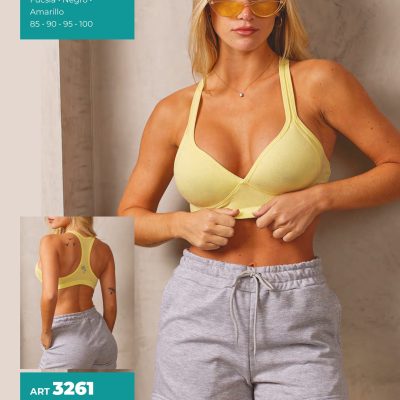 TOP DEPORTIVO DE ALGODÓN Y LYCRA CON TAZA SOFT SHEDYL - Cod 2125