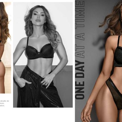 CONJUNTO DE TUL FANTASIA LUREX CON DIJE STRASS. CORPIÑO SOFT SIN PUSH UP. COLALESS. SIGRY - Cod 1343