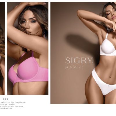 CONJUNTO DE MICROFIBRA CON DIJES. CORPIÑO SOFT SIN PUSH UP. COLALESS. SIGRY - Cod 1850