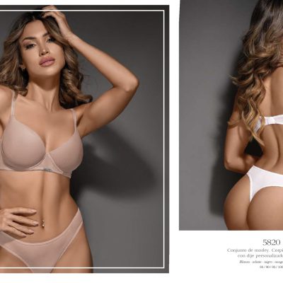 CONJUNTO DE MORLEY. CORPIÑO PUSH UP SOFT CON DIJE PERSONALIZADO. COLALESS. SIGRY - Cod 5820