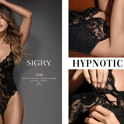 BODY DE MICROFIBRA FANTASIA Y PUNTILLA. COLALESS SIGRY - Cod 7508