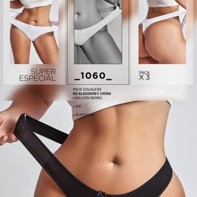 PACK X 3 COLALESS CON MOÑO ALGODÓN Y LYCRA LISA TAKKI - Cod 1060