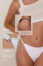 PACK X 2 LESS REGULABLE CON CORREDERA, STRASS Y PUNTILLA FINA TAKKI - Cod 4020