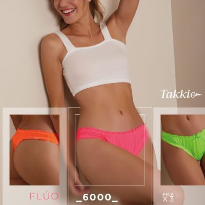 COLALESS PACK X 3 MICROFIBRA FRUNCIDA FLUO FRUFRU TAKKI - Cod 6000