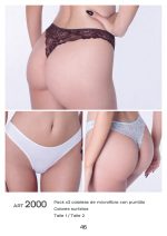 PACK X 3 DE COLALESS DE MICROFIBRA CON PUNTILLA UAILEE - Cod 2000