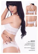 CONJUNTO TOP CON TAZA DESMONTABLE Y PUNTILLA DE MORLEY DE ALGODÓN  UAILEE - Cod 4001