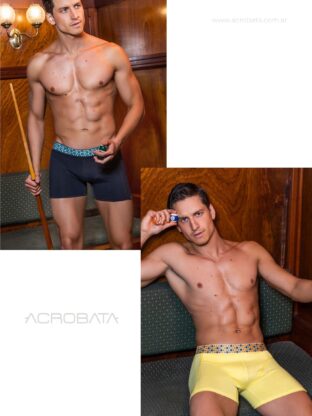 BÓXER ALGODÓN Y LYCRA LISO CON ELÁSTICO SUBLIMADO. ACROBATA - Cod 5019